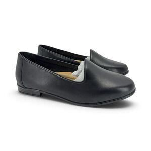 Trotters Liz Lux Loafers Women's 9 WW Extra Wide Black Leather Slip On T2408